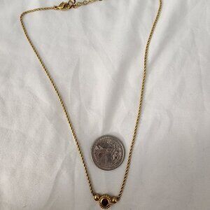 Genuine Vintage Christian Dior Gold Tone Necklace w/Purple Crystal Chain (A82)